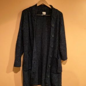 Cabi blue marl button down sweater